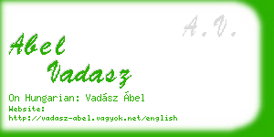 abel vadasz business card